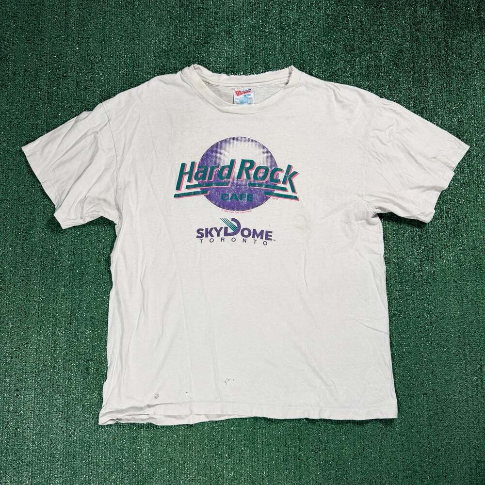 Vintage 1989 Hard Rock Cafe Toronto Skydome T-Shirt White XL